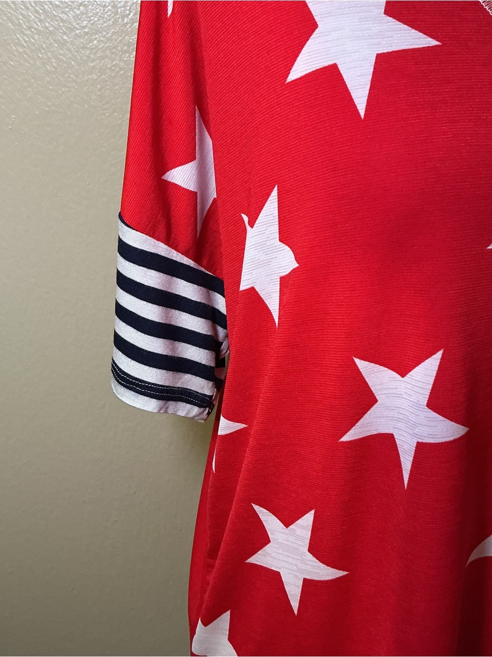 Sew  In Love Patriotic Stars & Stripes Top Large Made in USA America 250 - Picture 6 of 9